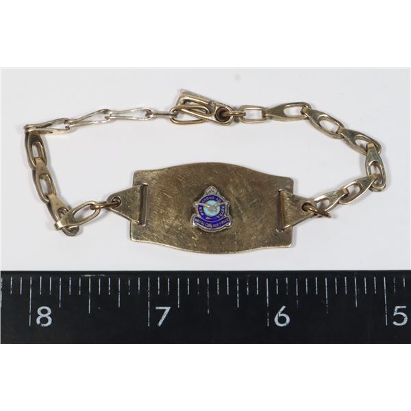 #528 WW2 ROYAL CANADIAN AIR FORCE SILVER BRACELET