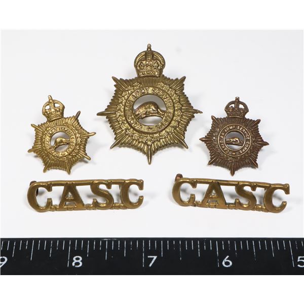 #529 WW1 CANADIAN ENGINEERS CAP BADGE SET W/