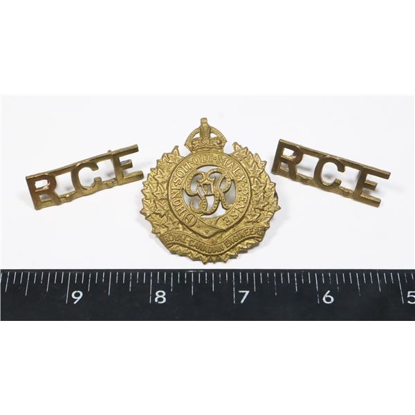 #542 WW2 ROYAL CANADIAN ENGINEERS CAP BADGE SET