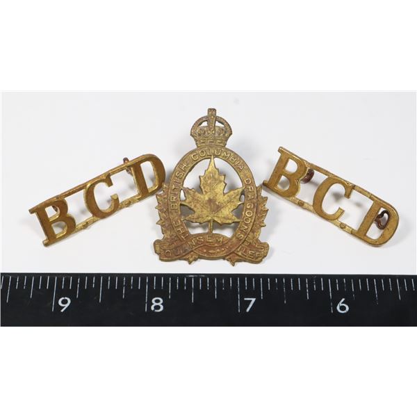 #550 WW2 BRITISH COLUMBIA DRAGOONS CAP BADGE