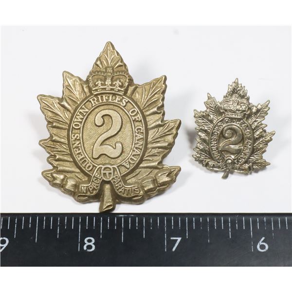 #557 WW2 QUEEN'S OWN RIFLES OF CANADA CAP BADGE