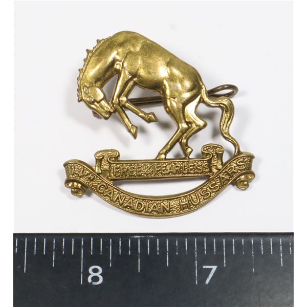 #558 WW2 14TH CANADIAN HUSSARS CAP BADGE