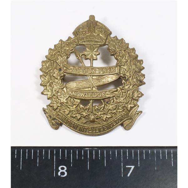 #566 WW2 CANADIAN INTELLIGENCE CORPS CAP BADGE