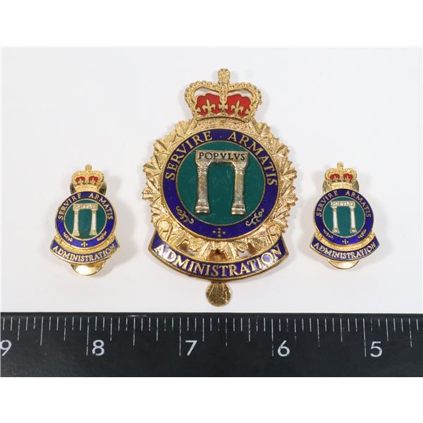 #664 CANADIAN MILITARY ADMINISTRATION CAP BADGE