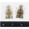 Image 1 : #673 COLLAR BADGE PAIR LE REGIMENT DE CHATEAUGUAY