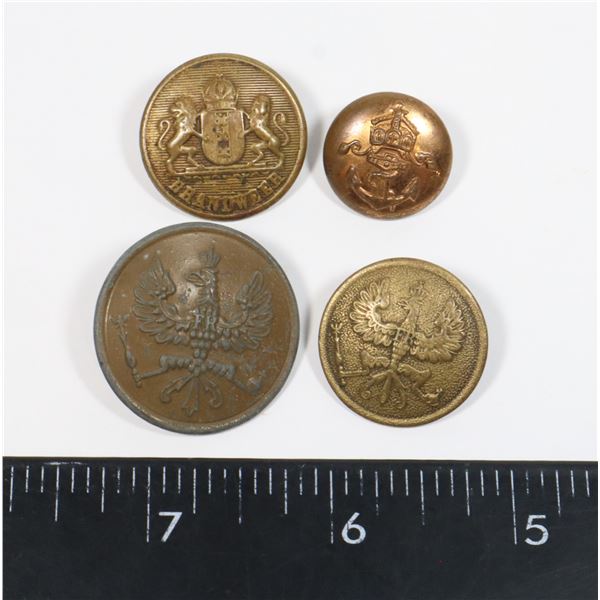 #702  4 WW1 ERA BUTTONS INCLUDING GERMAN NAVY