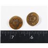 Image 1 : #703  ROMAN CATHOLIC PAPAL TIARA BUTTON LOT OF 2