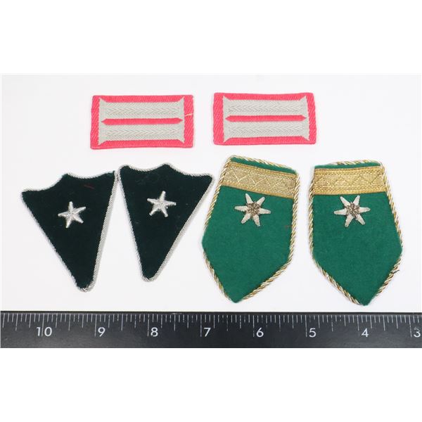 #707   3 PAIRS EUROPEAN MILITARY UNIFORM INSIGNIA
