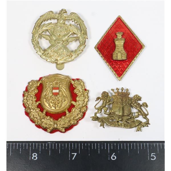 #710 4 ASSORTED MILITARY INSIGNIA INCLUDING ARABIC