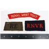 Image 1 : #727 LOT 3 BRITISH CLOTH INSIGNIA RE RNVR ROYAL WK