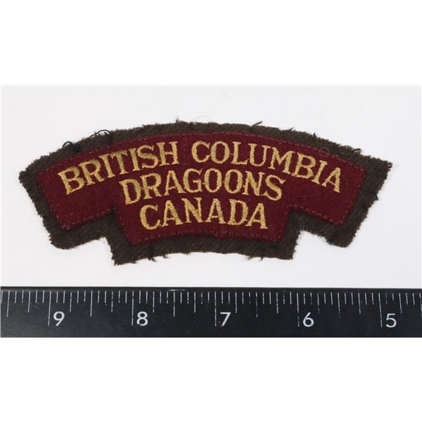 #739  WW2 BRITISH COLUMBIA DRAGOONS CANADA TITLE
