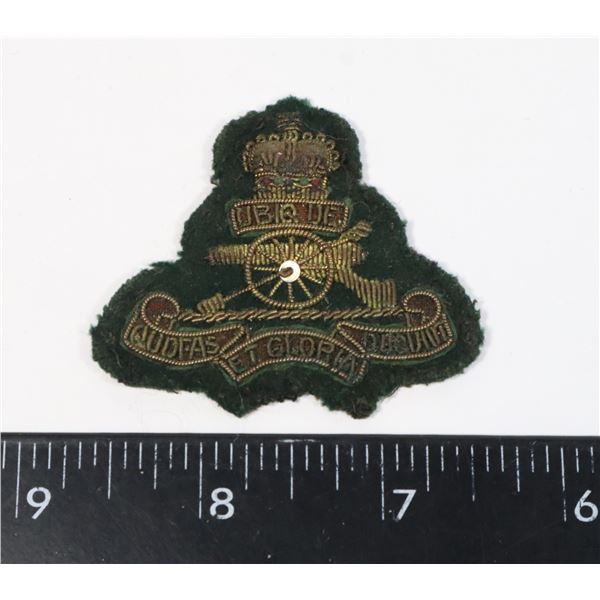 #743   ROYAL CANADIAN ARTILLERY GOLD WIRE BADGE