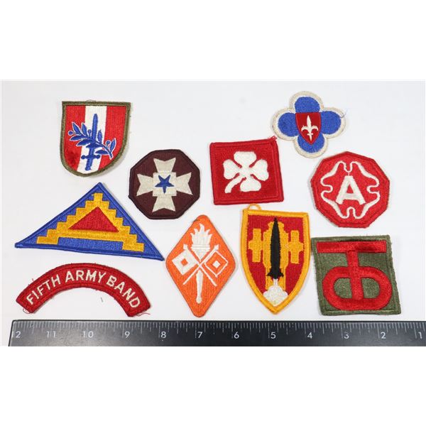 #762 UNITED STATES ARMY LOT OF 10 MILITARY PATCHES