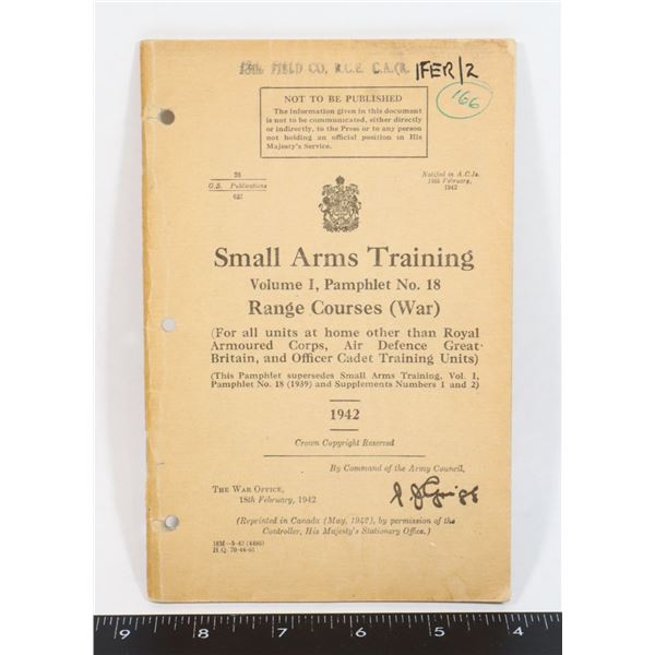 #771 WW2 SMALL ARMS TRAINING CANADIAN MANUAL