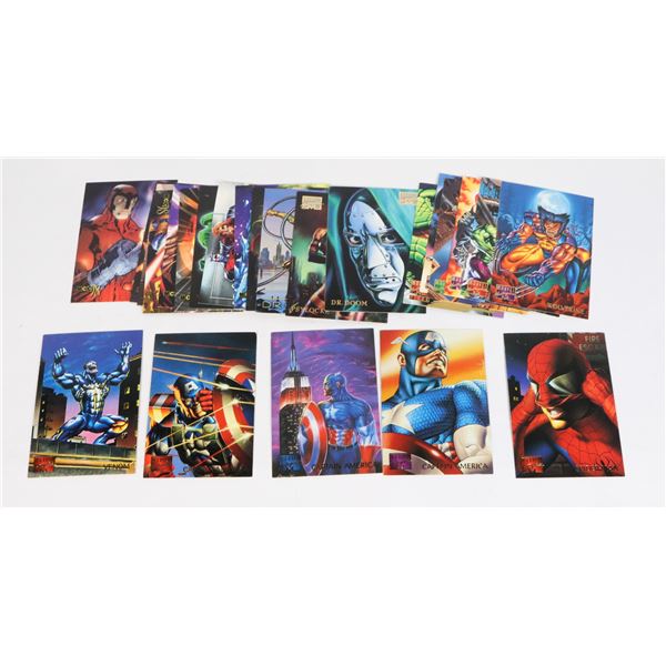 #1182 MARVEL MASTERPIECES CARDS LOT OF  25 CARDS
