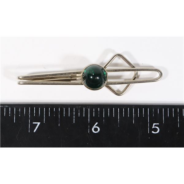 #1247 VINTAGE TIECLIP FASHION GREEN CENTER DESIGN