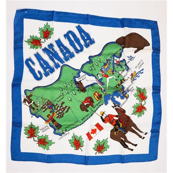 #1330 VINTAGE CANADA RCMP SILK CLOTH 25 X 25