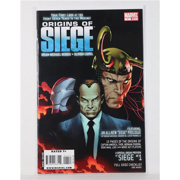 #1454 MARVEL COMICS ORIGINS OF SIEGE #1 2010