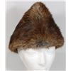 Image 1 : 868C VINTAGE POLICE BEAVER FUR HAT GOOD CONDITION