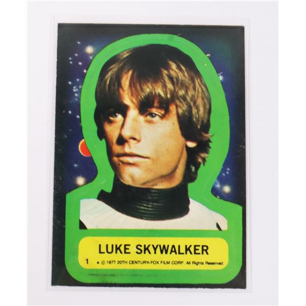 1190A 1977 STAR WARS TOPPS CARD STICKER #1 LUKE
