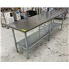 Image 2 : Stainless steel table - 96x24x34" w/ bottom shelf - Does not include contents
