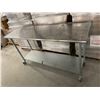 Image 2 : Stainless Steel Table w/ wheels and drip rail - 72x24x39" - Does not include contents