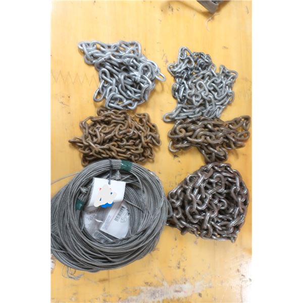 LOT DE CHAÎNES ET CABLE D'ACIER ASST