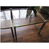 Image 3 : brass and glass coffee table and end tables set