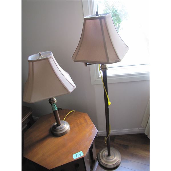 Matching floor lamp and table lamp