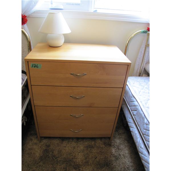 4 drawer dresser and small table lamp