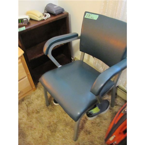 Small bookcase and metal side chair