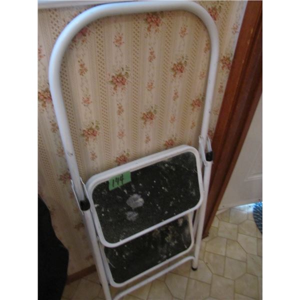 two step metal frame step ladder