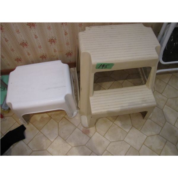 plastic two step stool and single step stool