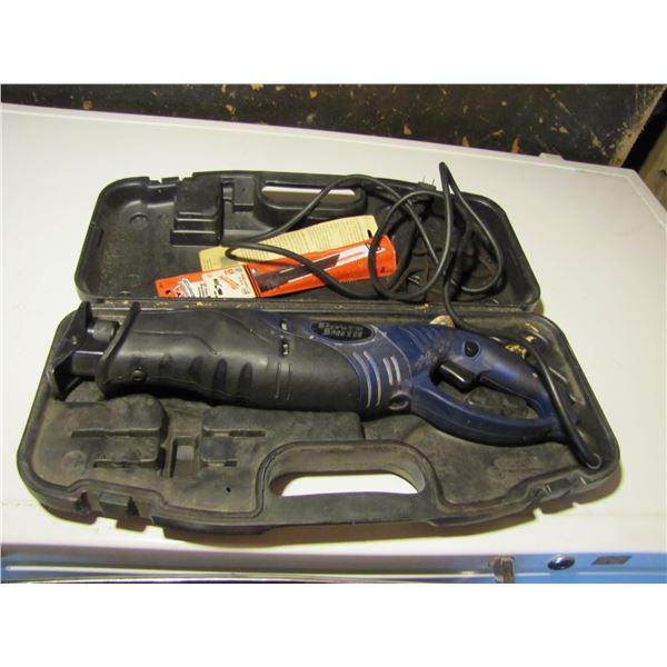 Electric sawzall with assorted blades