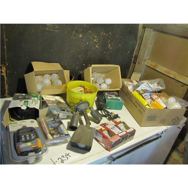 Lot of light bulbs and electric timers