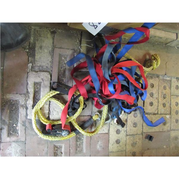 Tow rope, ratchet straps,