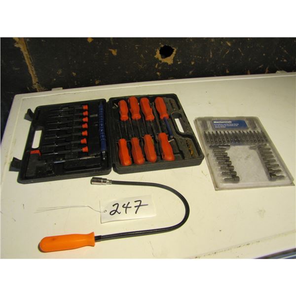 Screwdriver set, screwdriver and not driver bit set
