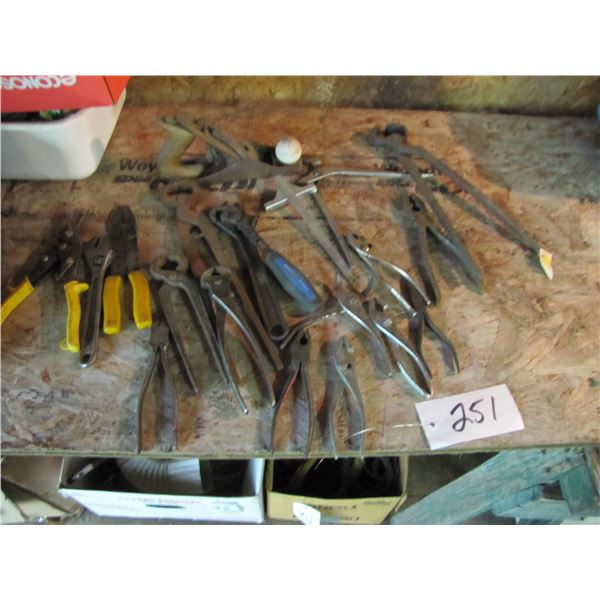 tin snips, pliers ,  Etc