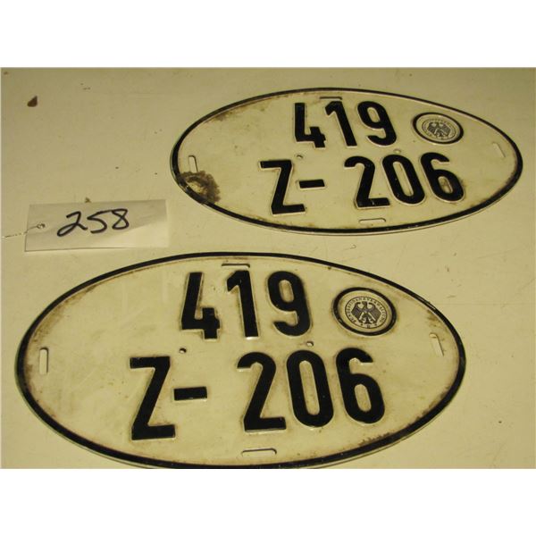 Pair of European license plates