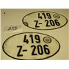 Image 1 : Pair of European license plates