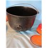 Image 12 : Cast cauldron pot and two pots with lids