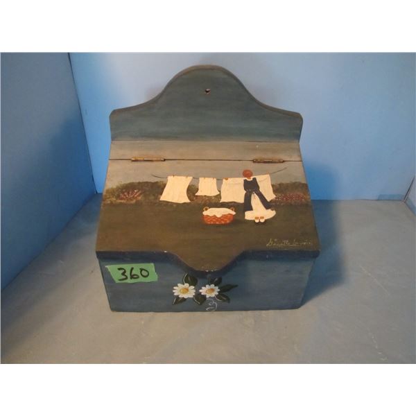 Hand painted storage box , they used it for onions