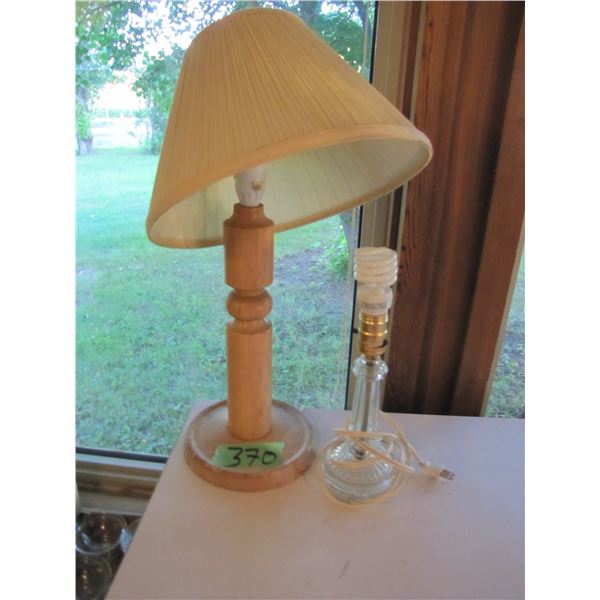 Two table lamps one missing shade