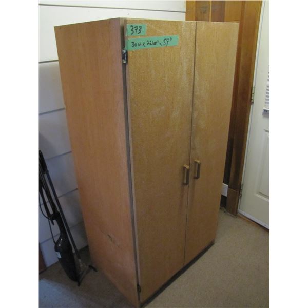 Wood storage cabinet
