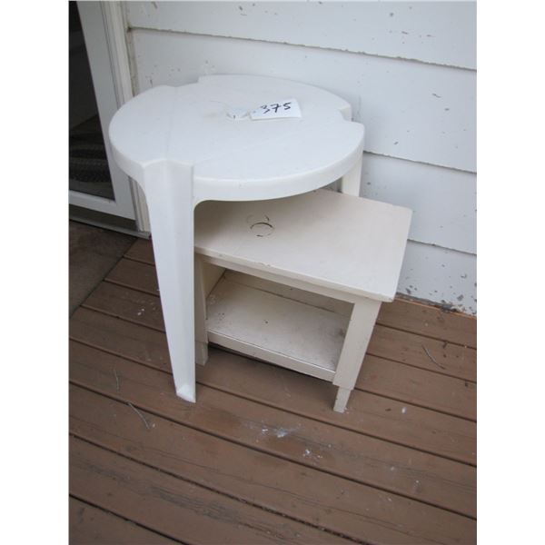 Lot of two small tables on the deck