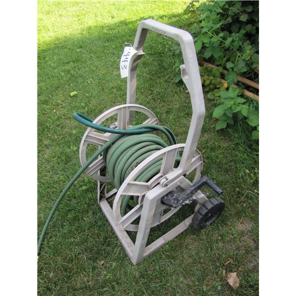 Garden hose on hose reel