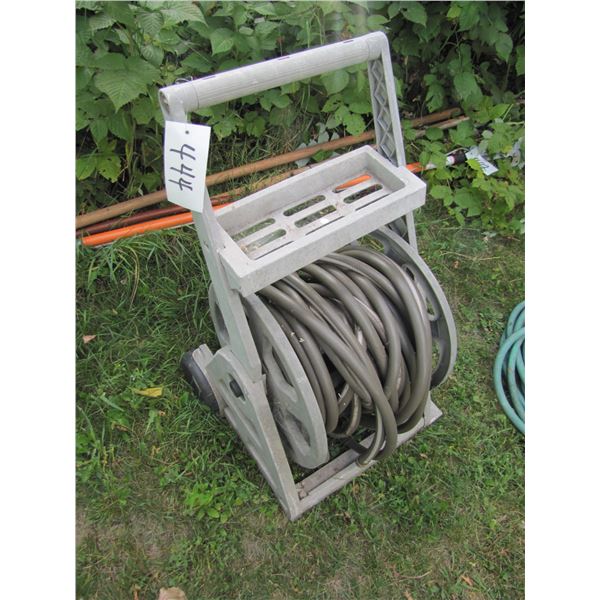 Garden hose on hose reel