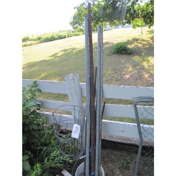 Tomato cages , steel fence post , pipe