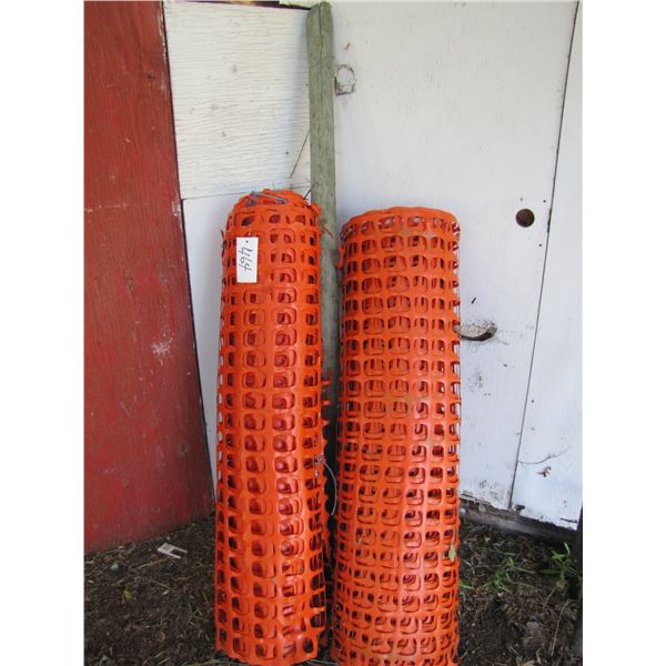 Two rolls of snow fence