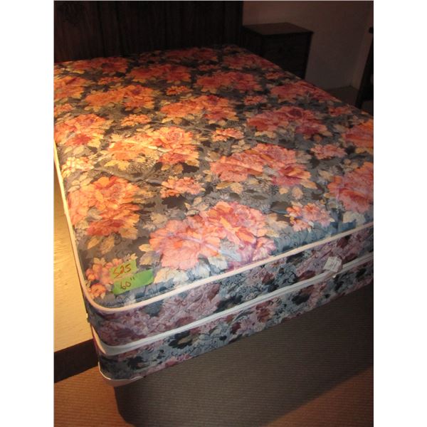 60 inch Box spring and mattress with frame